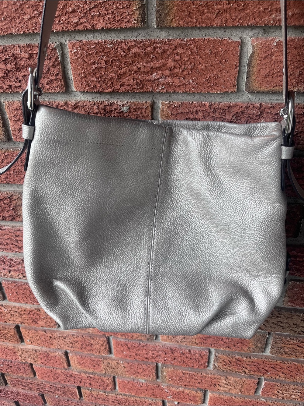 Coach Gray Leather Shoulder Bag